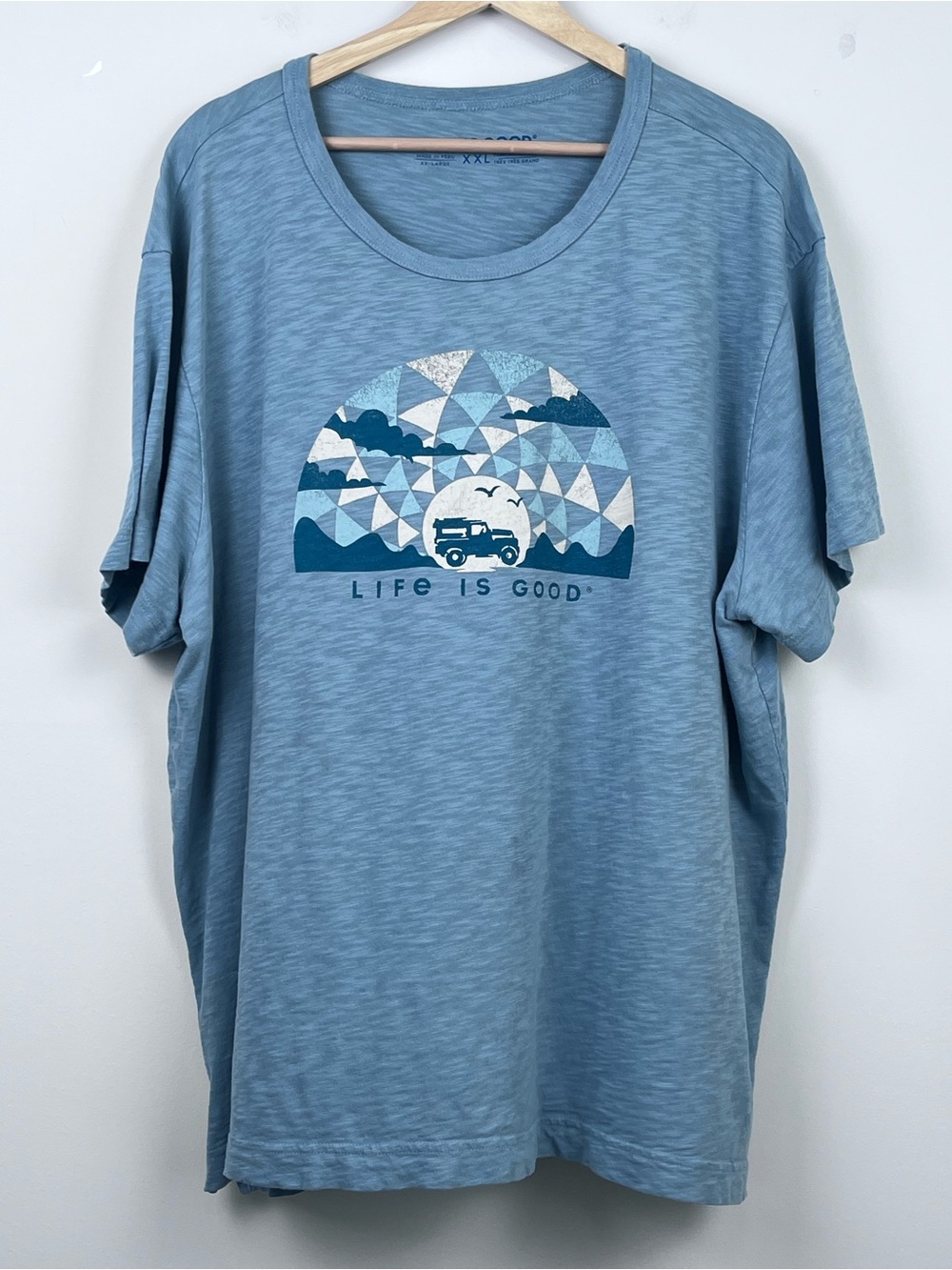 LIfe Is Good Women's 100% Cotton Heathered Graphic Print Tee Shirt Size XXL